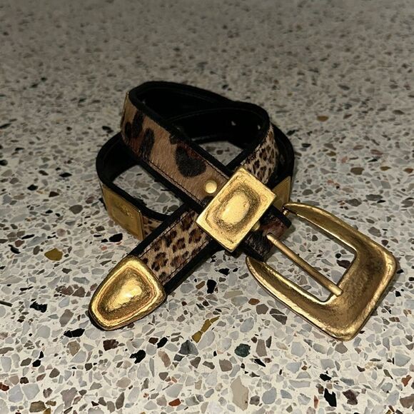 Leatherock San Diego brown gold leopard belt small s - Picture 5 of 6